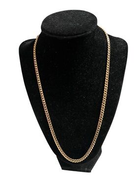 SHASHI Polished Gold Curb Cuban Link Chain Necklace 10.5”